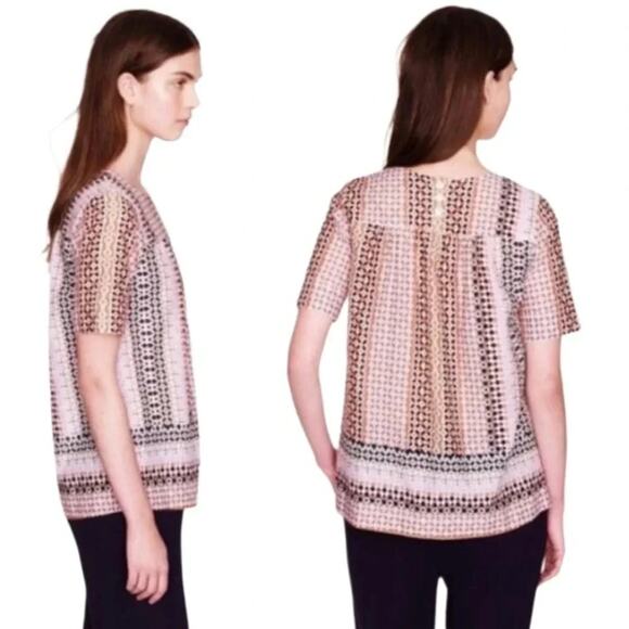 J. Crew Pink geo top Size 2 - Picture 6 of 7
